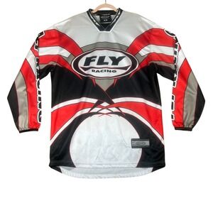 Fly Racing Model 208 Mens XL Motocross Jersey Red Black White Long Sleeve MX
